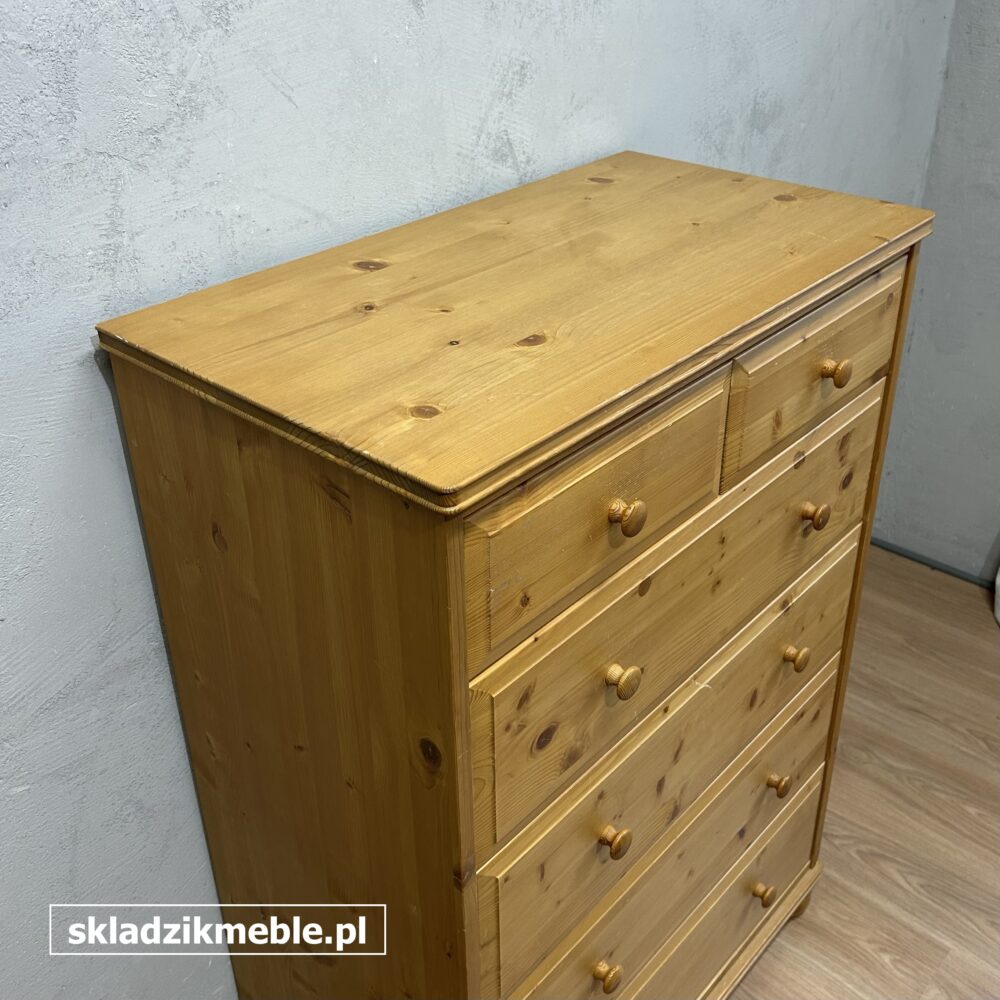 160825 WYSOKA KOMODA SOSNOWA Z SZEŚCIOMA SZUFLADAMI - obrazek 8