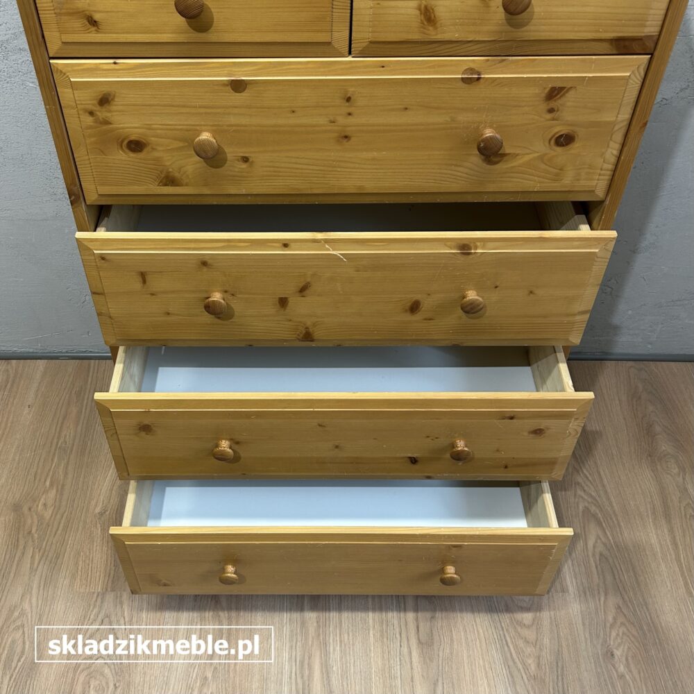 160825 WYSOKA KOMODA SOSNOWA Z SZEŚCIOMA SZUFLADAMI - obrazek 10