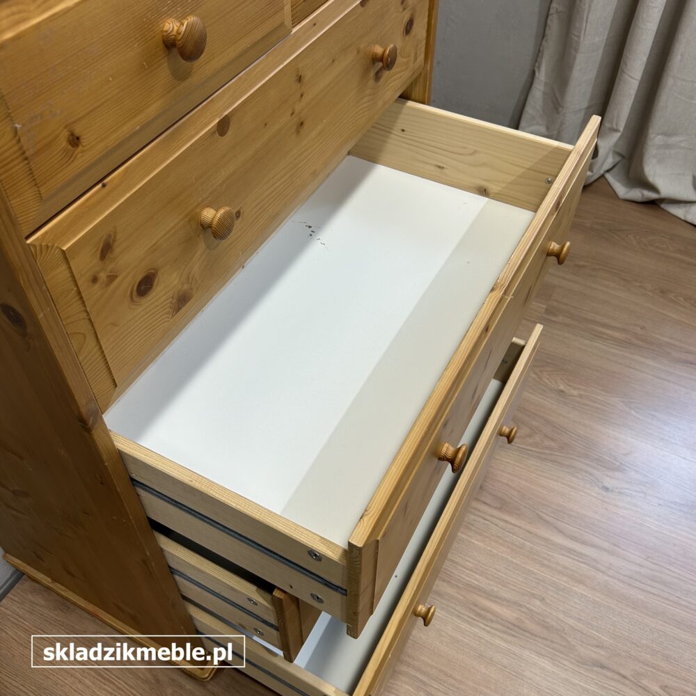 160825 WYSOKA KOMODA SOSNOWA Z SZEŚCIOMA SZUFLADAMI - obrazek 14