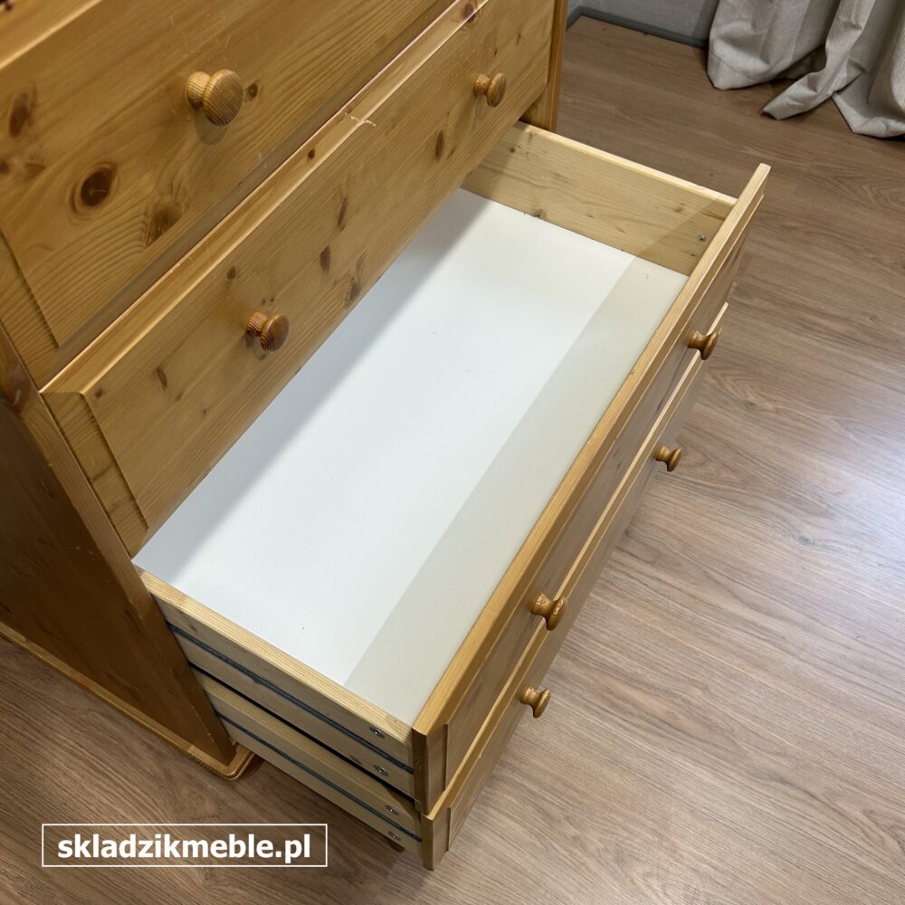 160825 WYSOKA KOMODA SOSNOWA Z SZEŚCIOMA SZUFLADAMI - obrazek 15