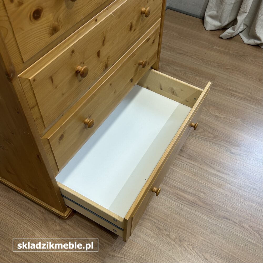 160825 WYSOKA KOMODA SOSNOWA Z SZEŚCIOMA SZUFLADAMI - obrazek 16