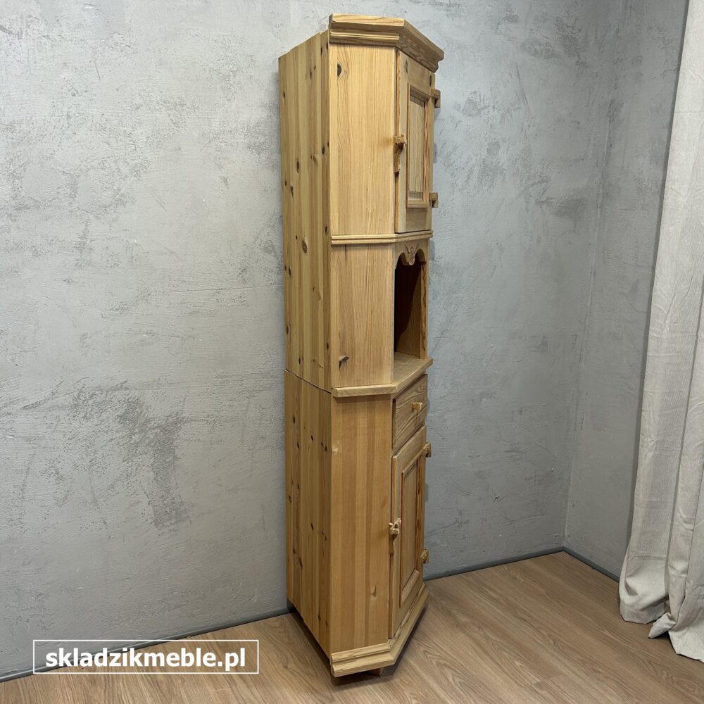060925 SZAFKA SOSNOWA NAROŻNA, SŁUPEK, Z PEŁNYMI DRZWICZKAMI - obrazek 4