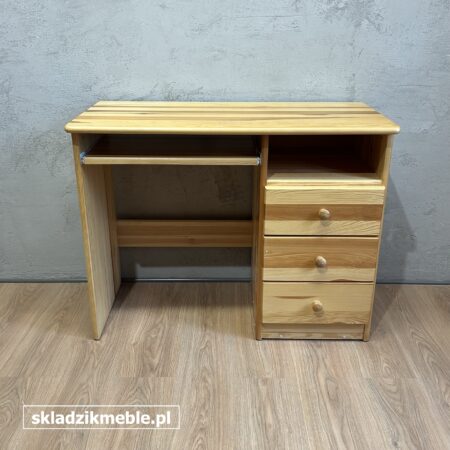 020925 BIURKO SOSNOWE Z TRZEMA SZUFLADKAMI