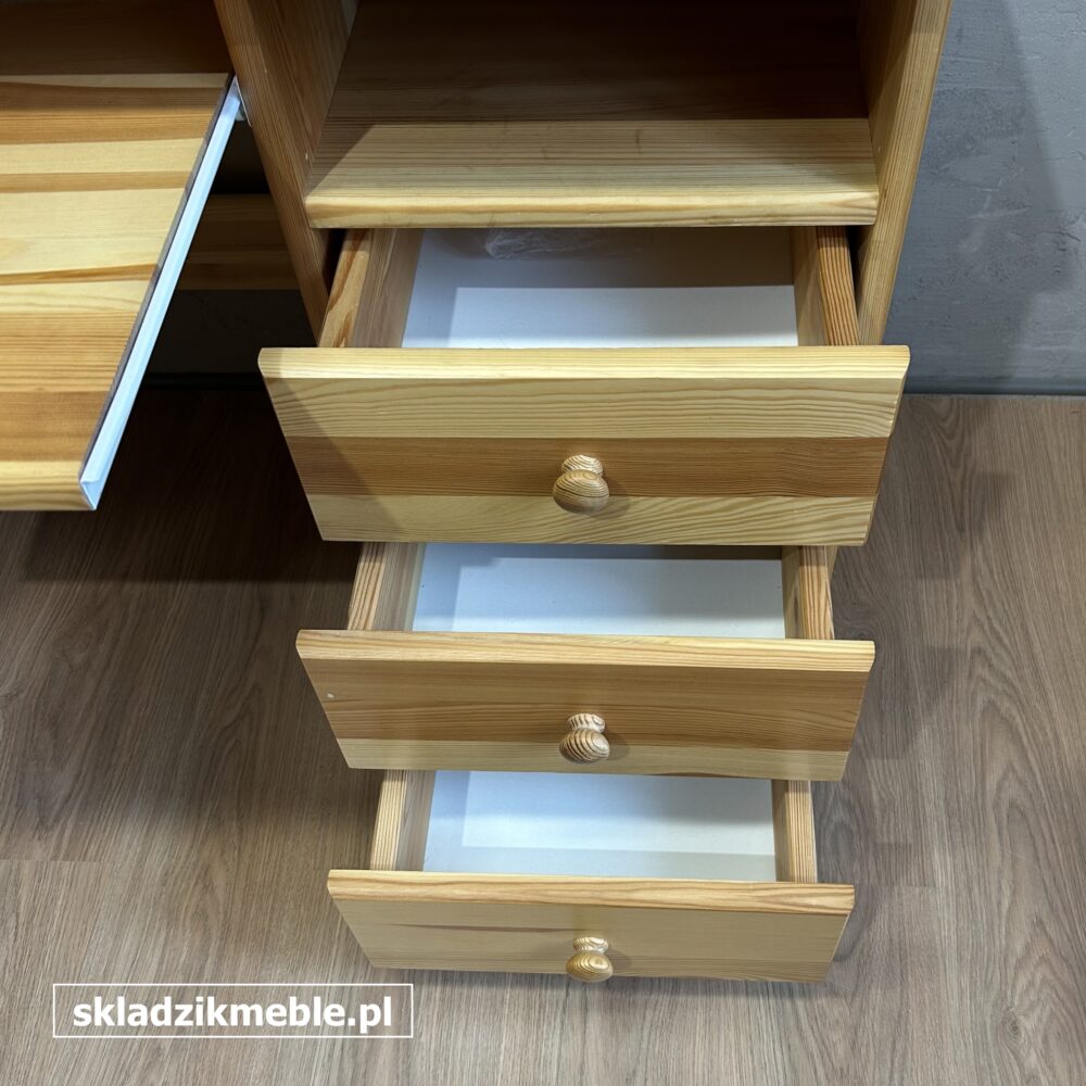 020925 BIURKO SOSNOWE Z TRZEMA SZUFLADKAMI - obrazek 8