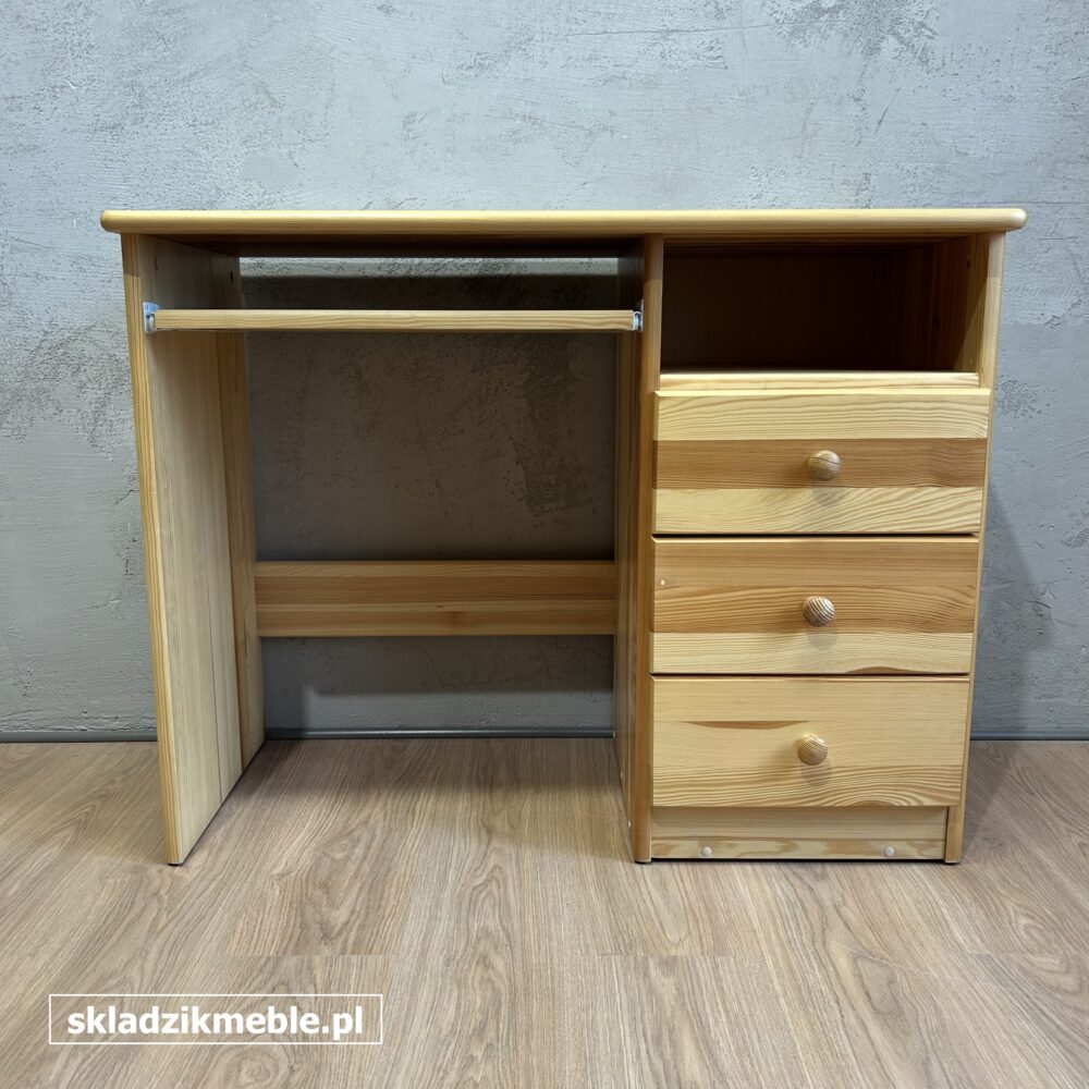020925 BIURKO SOSNOWE Z TRZEMA SZUFLADKAMI - obrazek 5