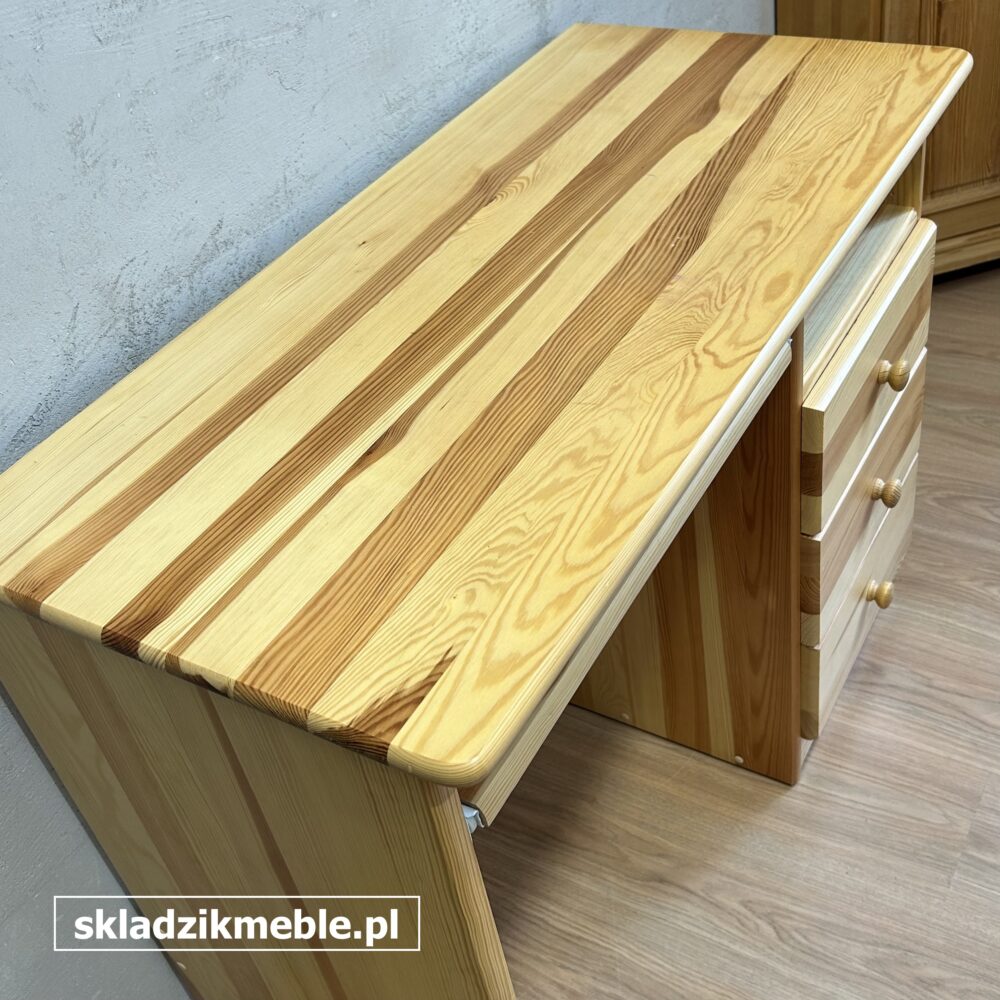 020925 BIURKO SOSNOWE Z TRZEMA SZUFLADKAMI - obrazek 4