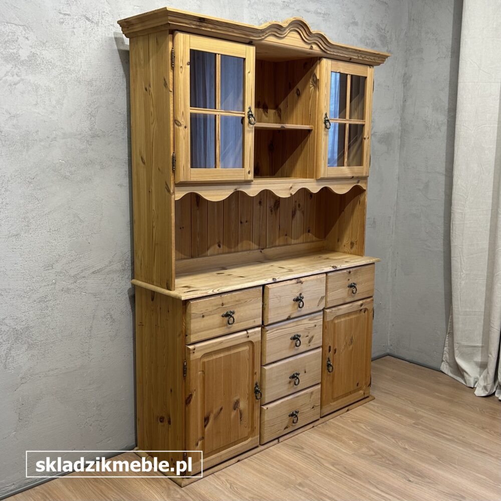 100925 KLASYCZNY SKANDYNAWSKI KREDENS SOSNOWY, SUROWY - obrazek 9