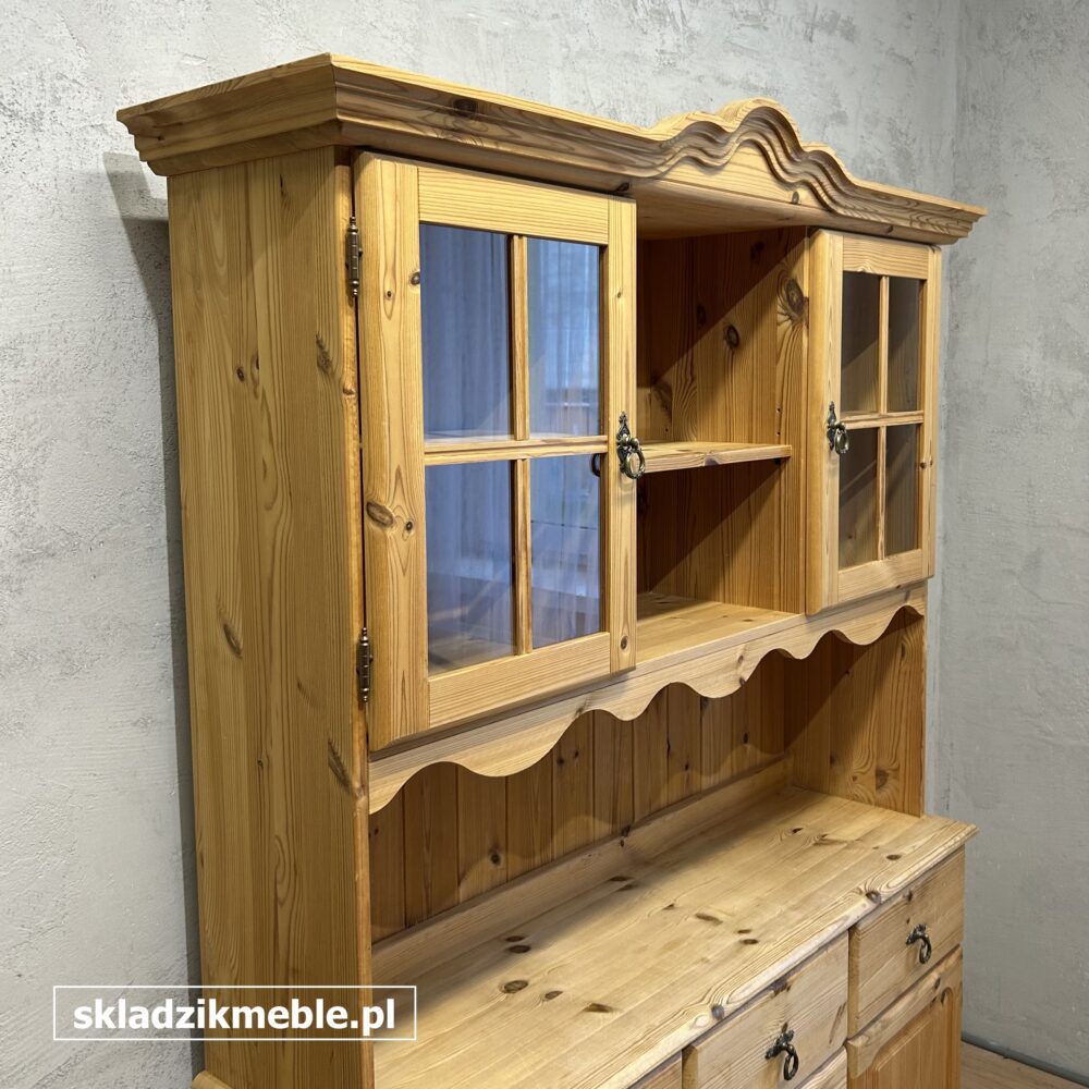 100925 KLASYCZNY SKANDYNAWSKI KREDENS SOSNOWY, SUROWY - obrazek 3