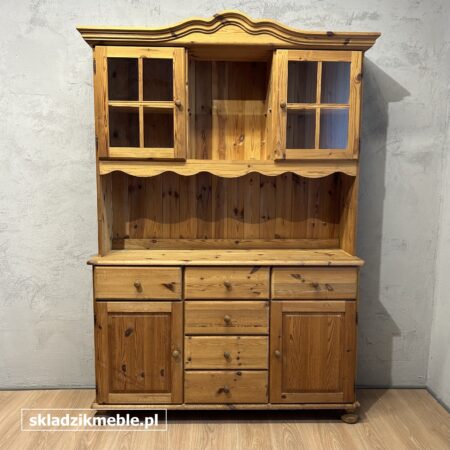 110925 KLASYCZNY SKANDYNAWSKI KREDENS SOSNOWY, SZEROKOŚĆ 140 cm