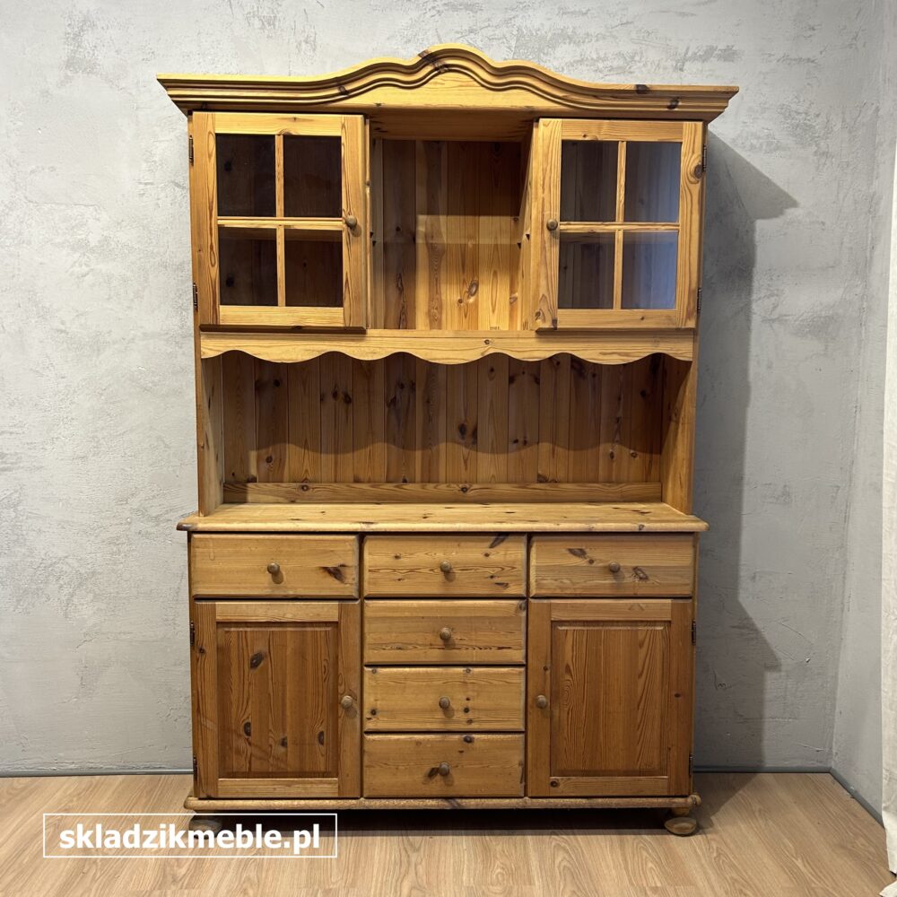 110925 KLASYCZNY SKANDYNAWSKI KREDENS SOSNOWY, SZEROKOŚĆ 140 cm - obrazek 9