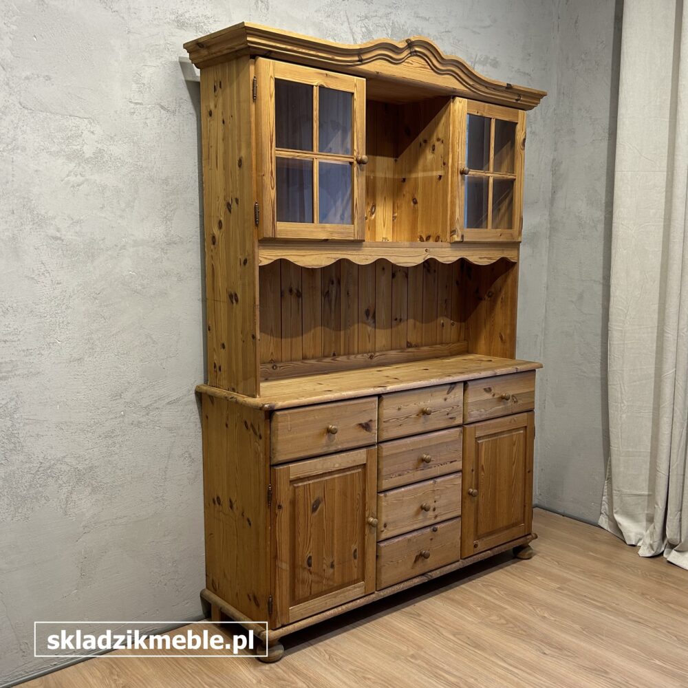 110925 KLASYCZNY SKANDYNAWSKI KREDENS SOSNOWY, SZEROKOŚĆ 140 cm - obrazek 8