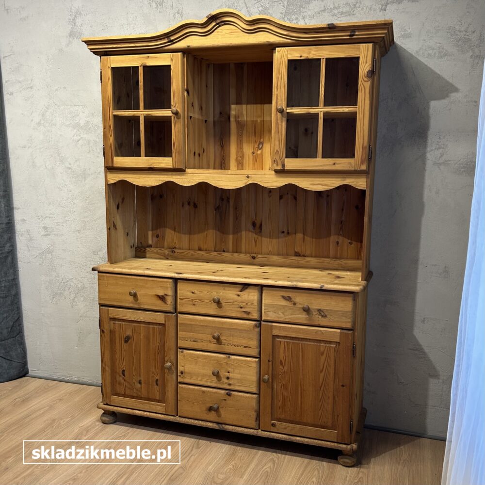 110925 KLASYCZNY SKANDYNAWSKI KREDENS SOSNOWY, SZEROKOŚĆ 140 cm - obrazek 7