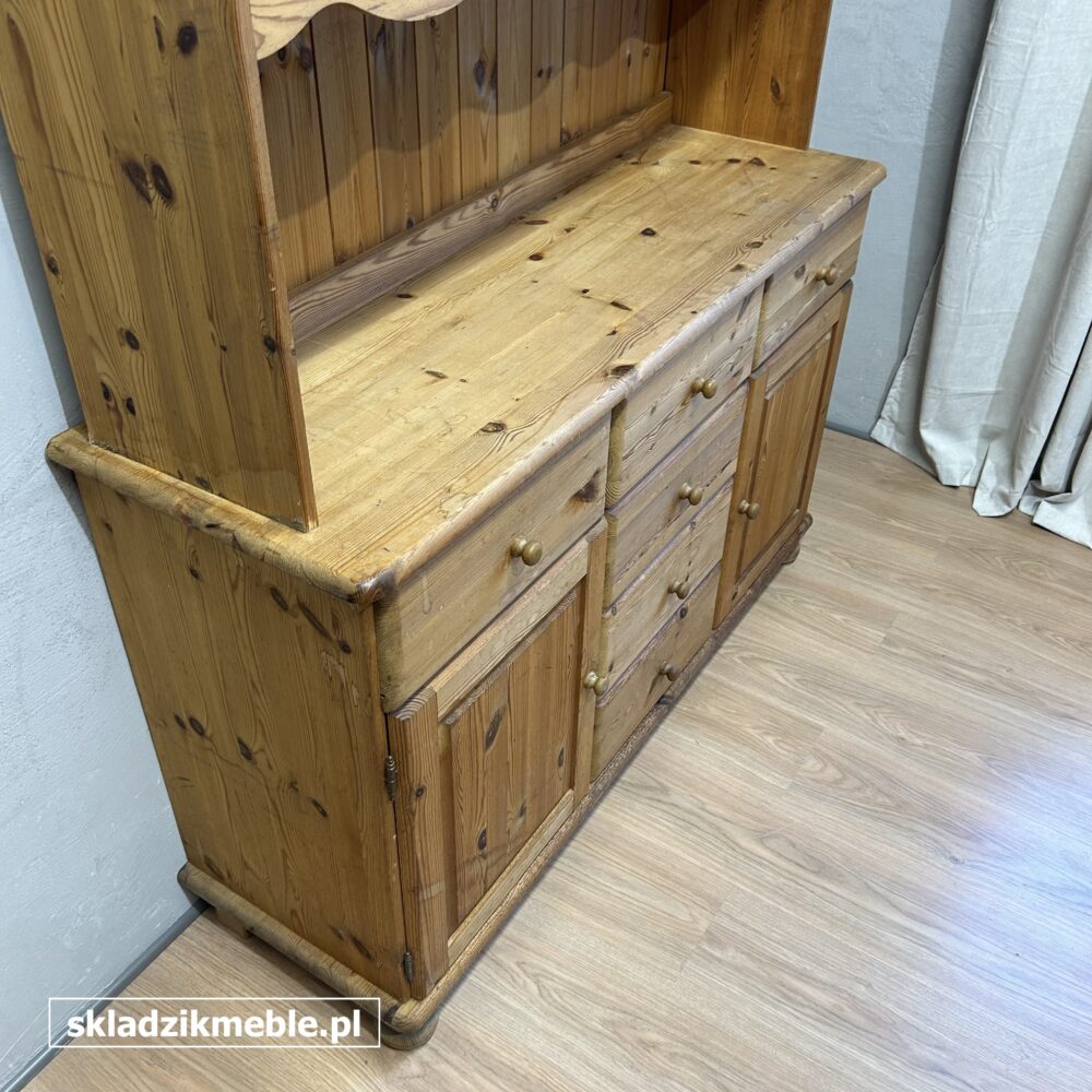 110925 KLASYCZNY SKANDYNAWSKI KREDENS SOSNOWY, SZEROKOŚĆ 140 cm - obrazek 10
