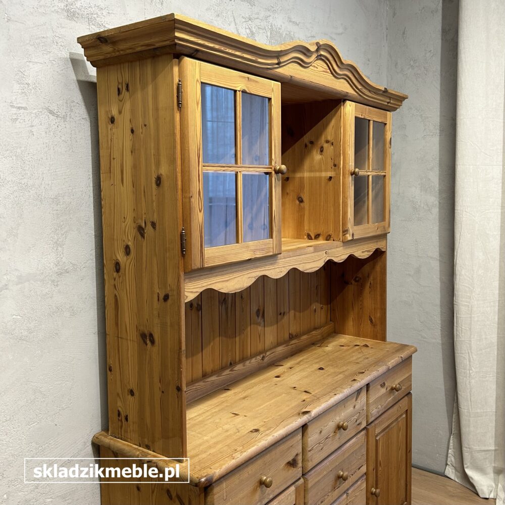 110925 KLASYCZNY SKANDYNAWSKI KREDENS SOSNOWY, SZEROKOŚĆ 140 cm - obrazek 3