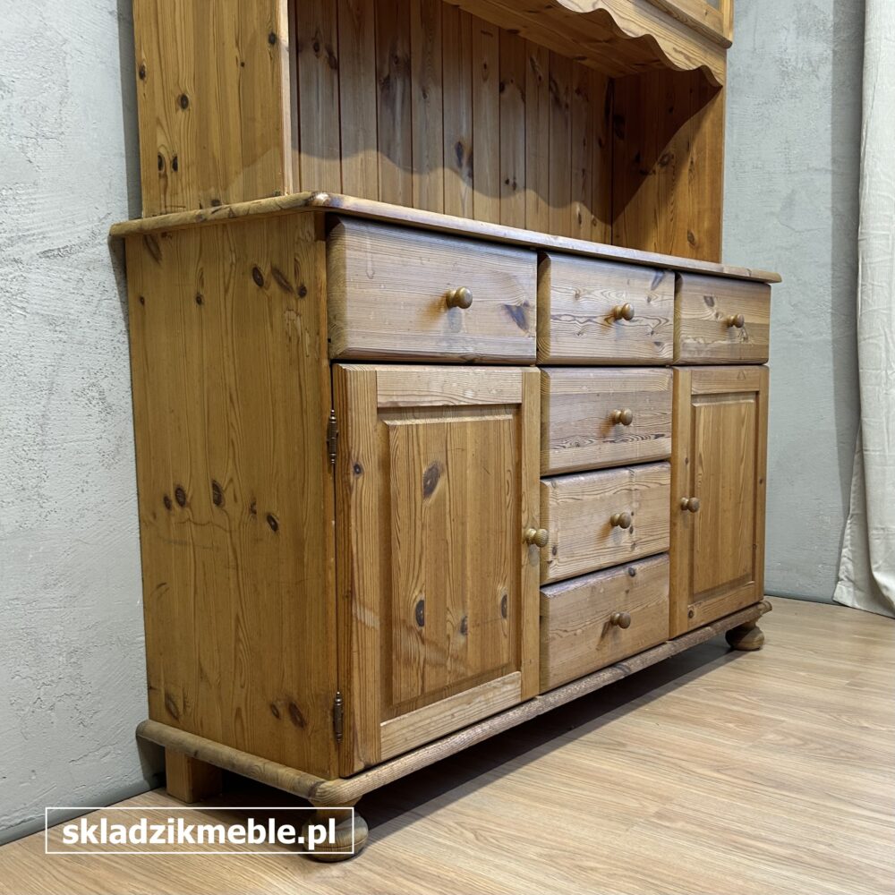 110925 KLASYCZNY SKANDYNAWSKI KREDENS SOSNOWY, SZEROKOŚĆ 140 cm - obrazek 2