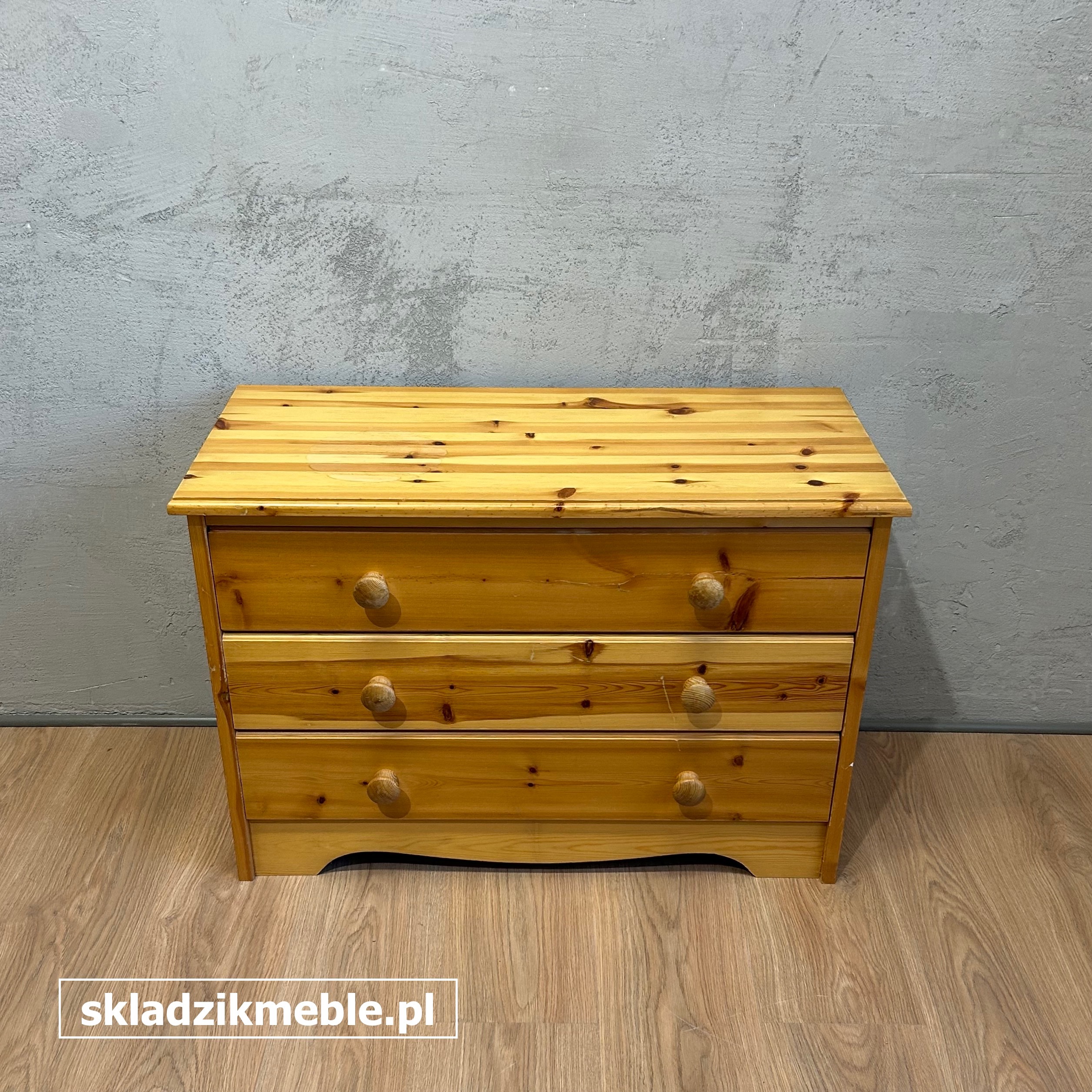 021025 NISKA KOMODA SOSNOWA, TRZY SZUFLADY - obrazek 10