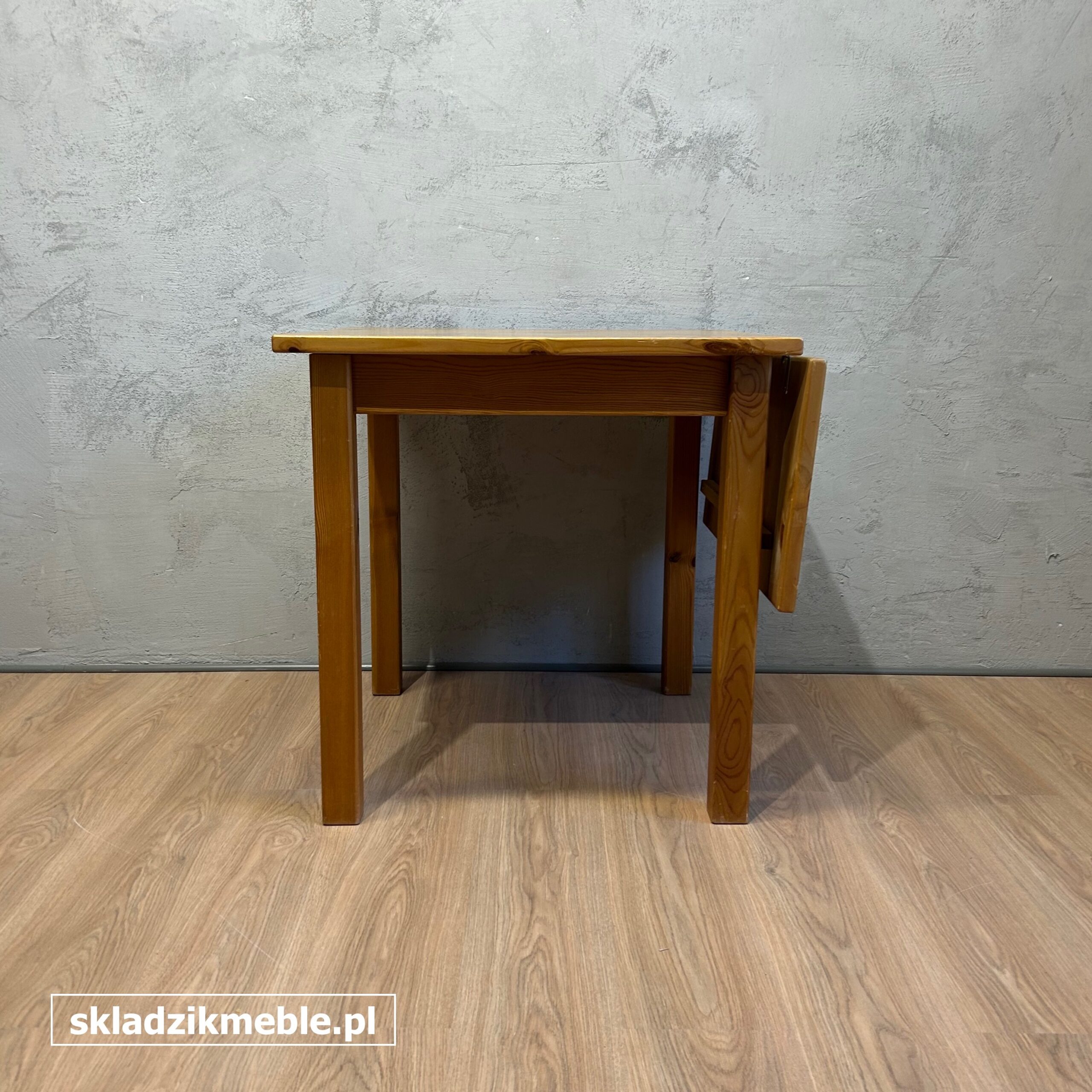 041025 PROSTY STÓŁ KUCHENNY, SOSNOWY, Z DODATKOWYM BLATEM - obrazek 10