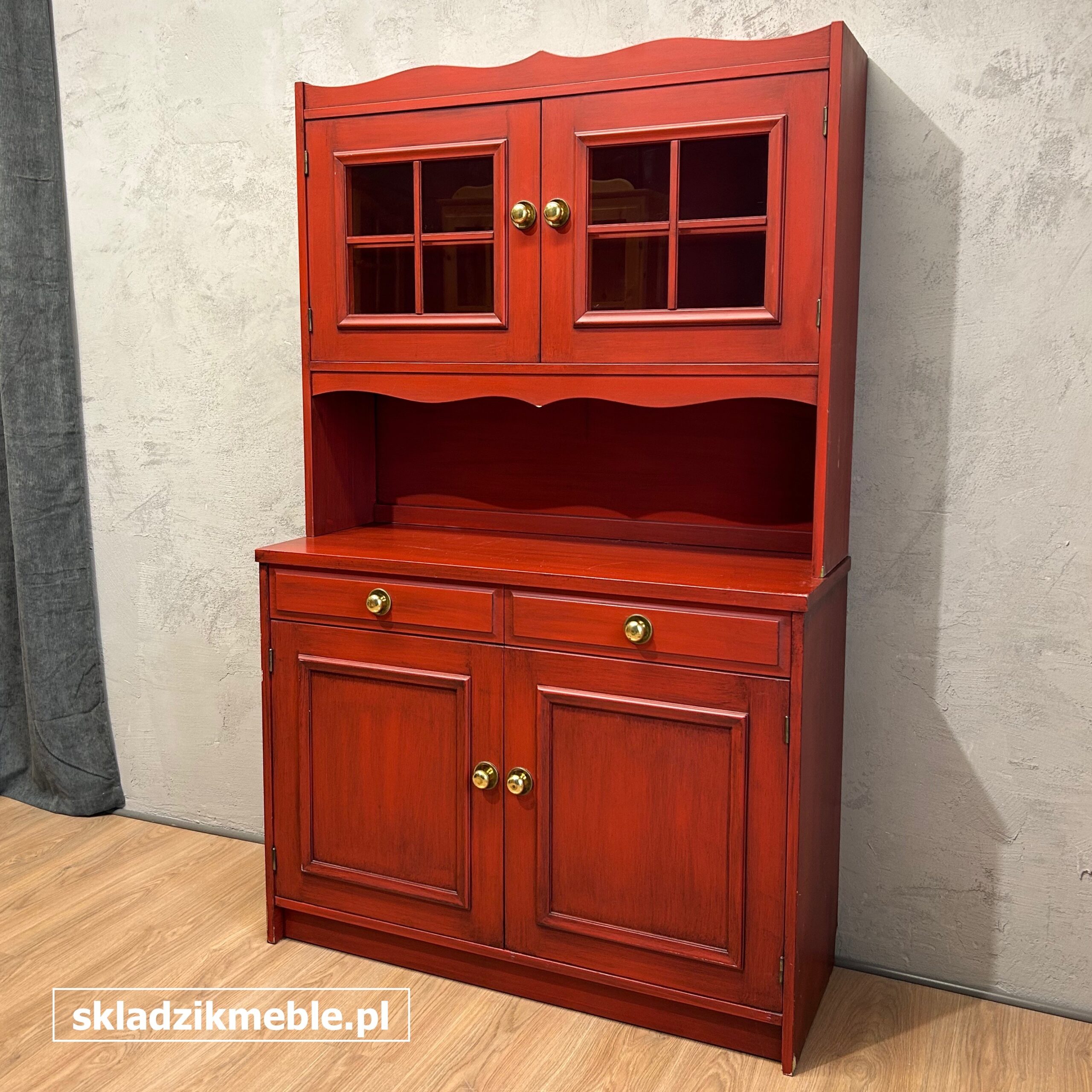 111025 SKANDYNAWSKI KREDENS W KOLORZE BURGUND - obrazek 11