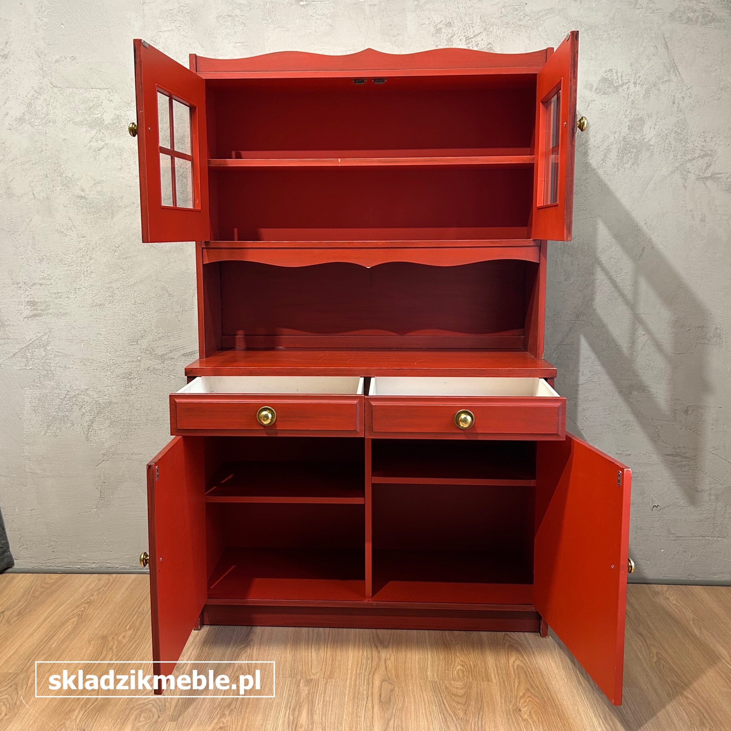 111025 SKANDYNAWSKI KREDENS W KOLORZE BURGUND - obrazek 12