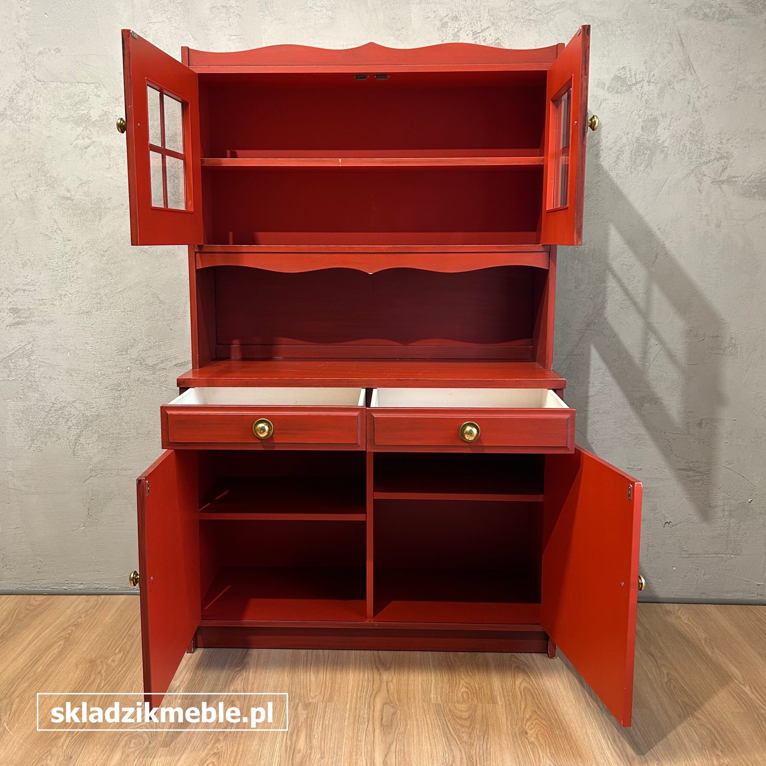 111025 SKANDYNAWSKI KREDENS W KOLORZE BURGUND - obrazek 13