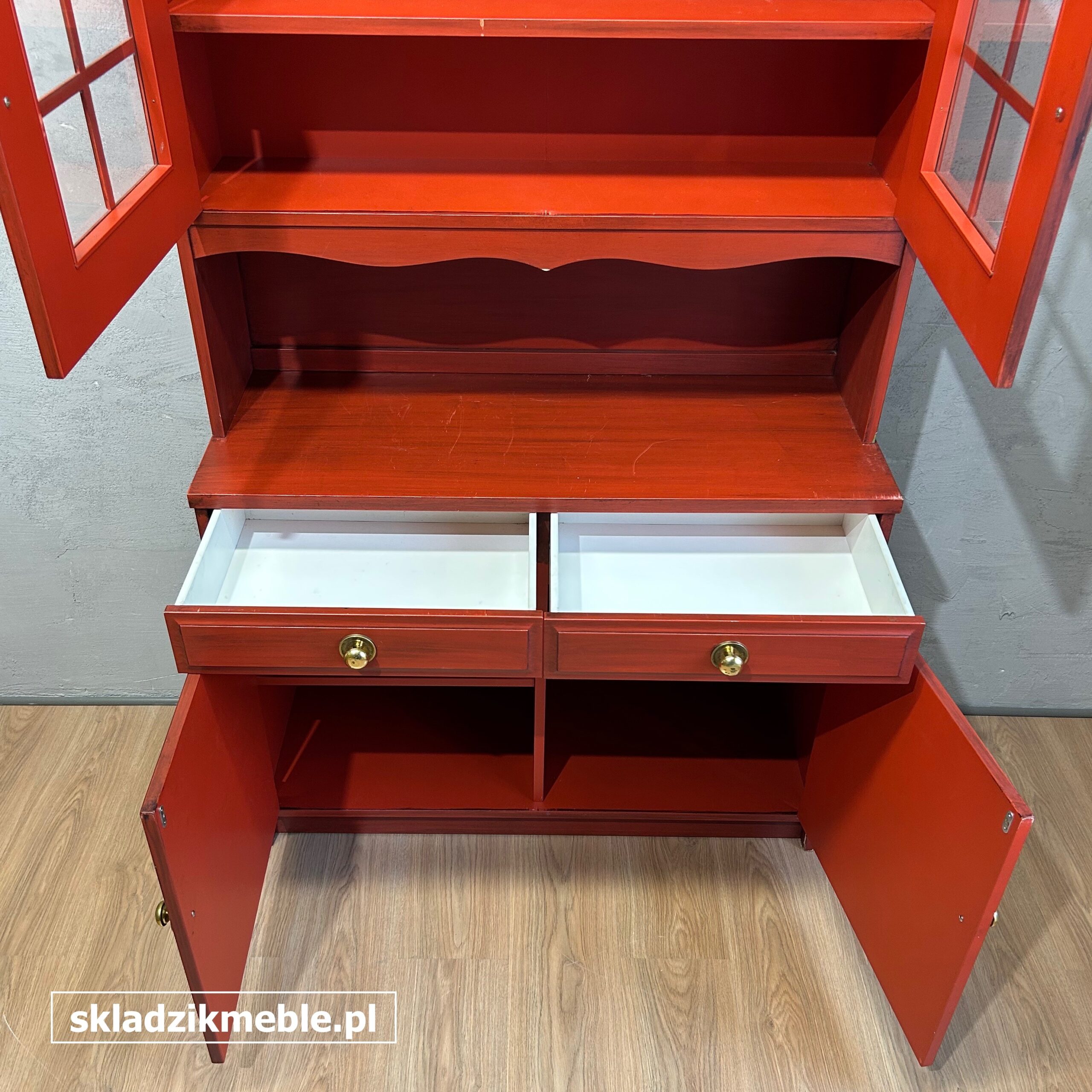 111025 SKANDYNAWSKI KREDENS W KOLORZE BURGUND - obrazek 8