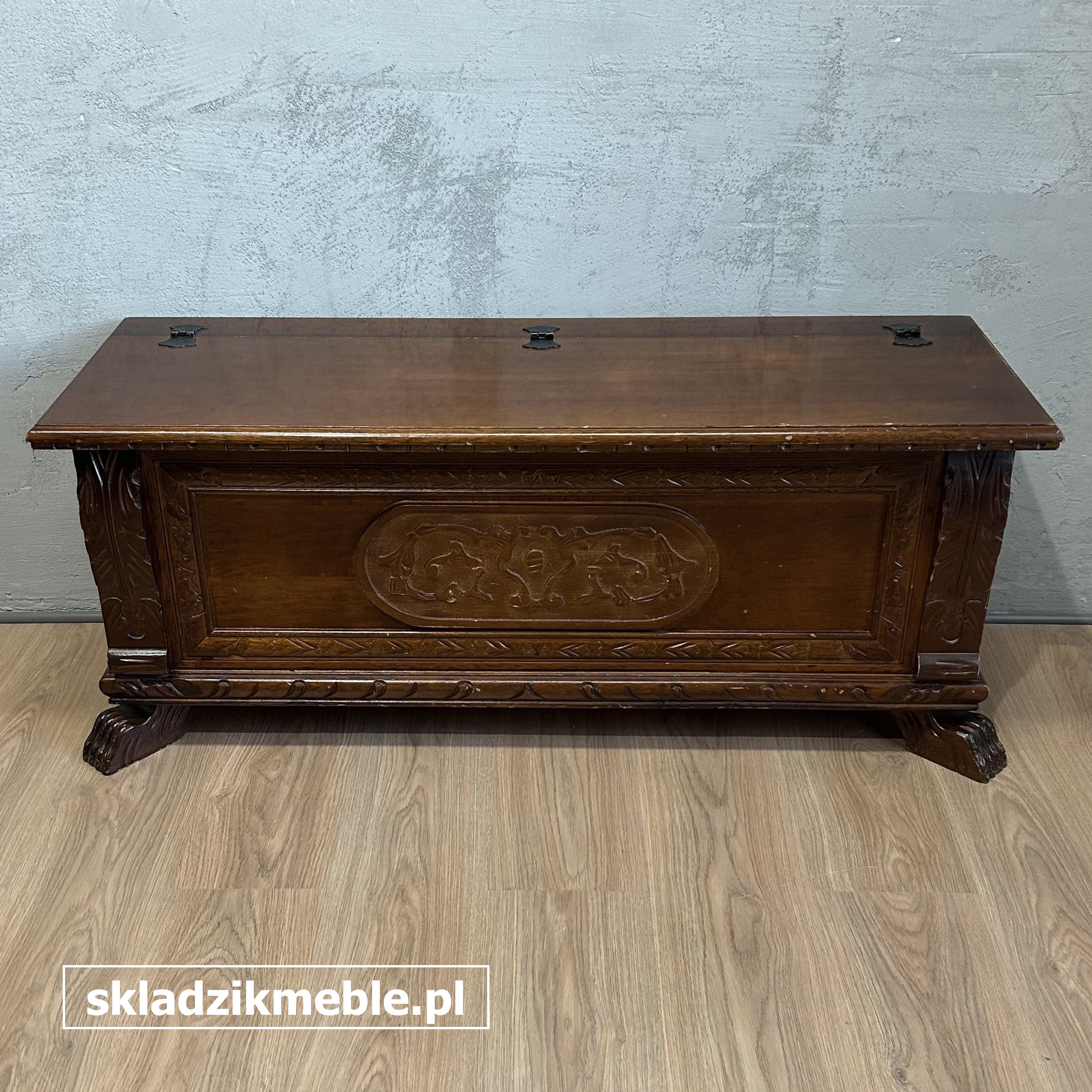 191025 RUSTYKALNA SKRZYNIA, KUFER, SIEDZISKO ZE SCHOWKIEM - obrazek 4