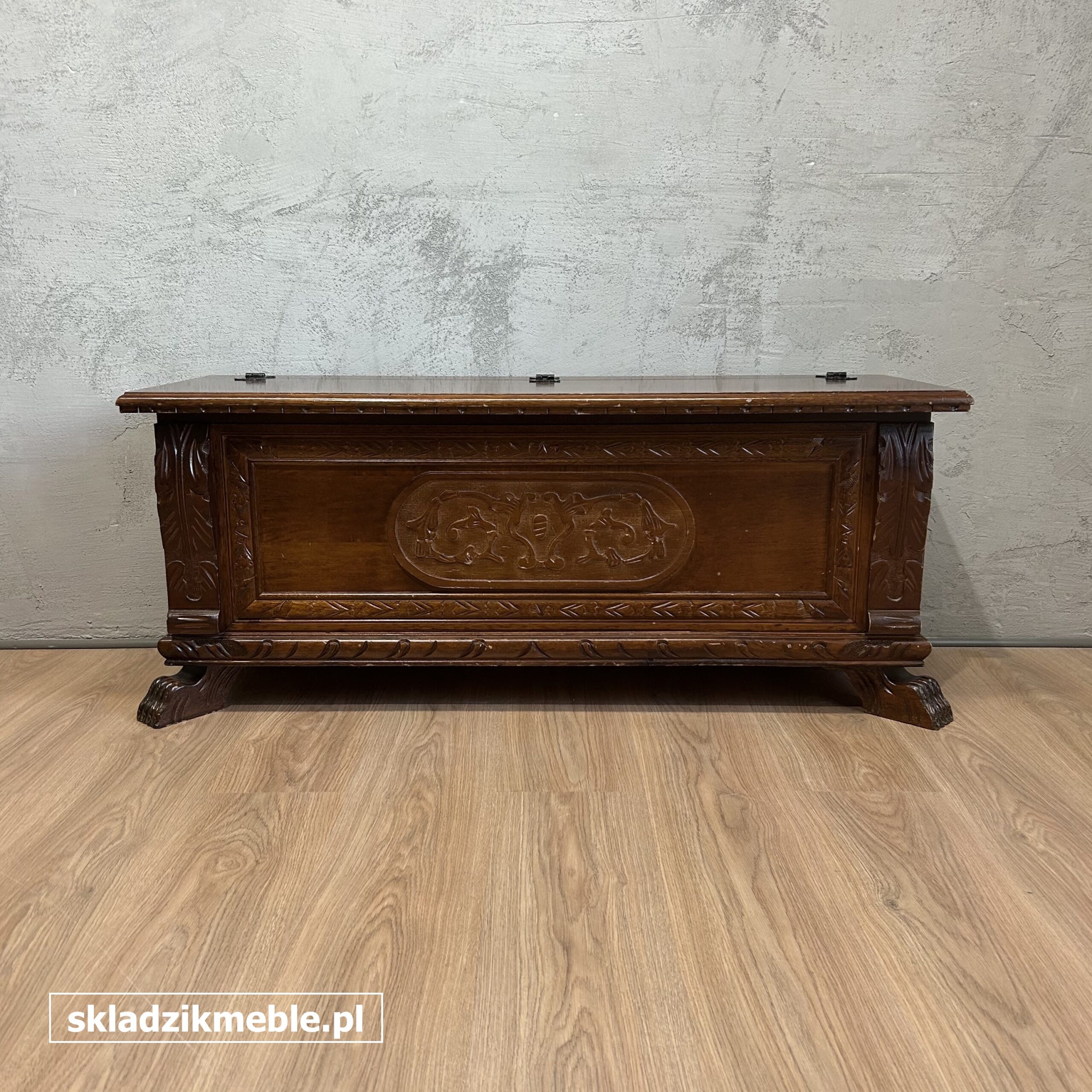 191025 RUSTYKALNA SKRZYNIA, KUFER, SIEDZISKO ZE SCHOWKIEM - obrazek 5