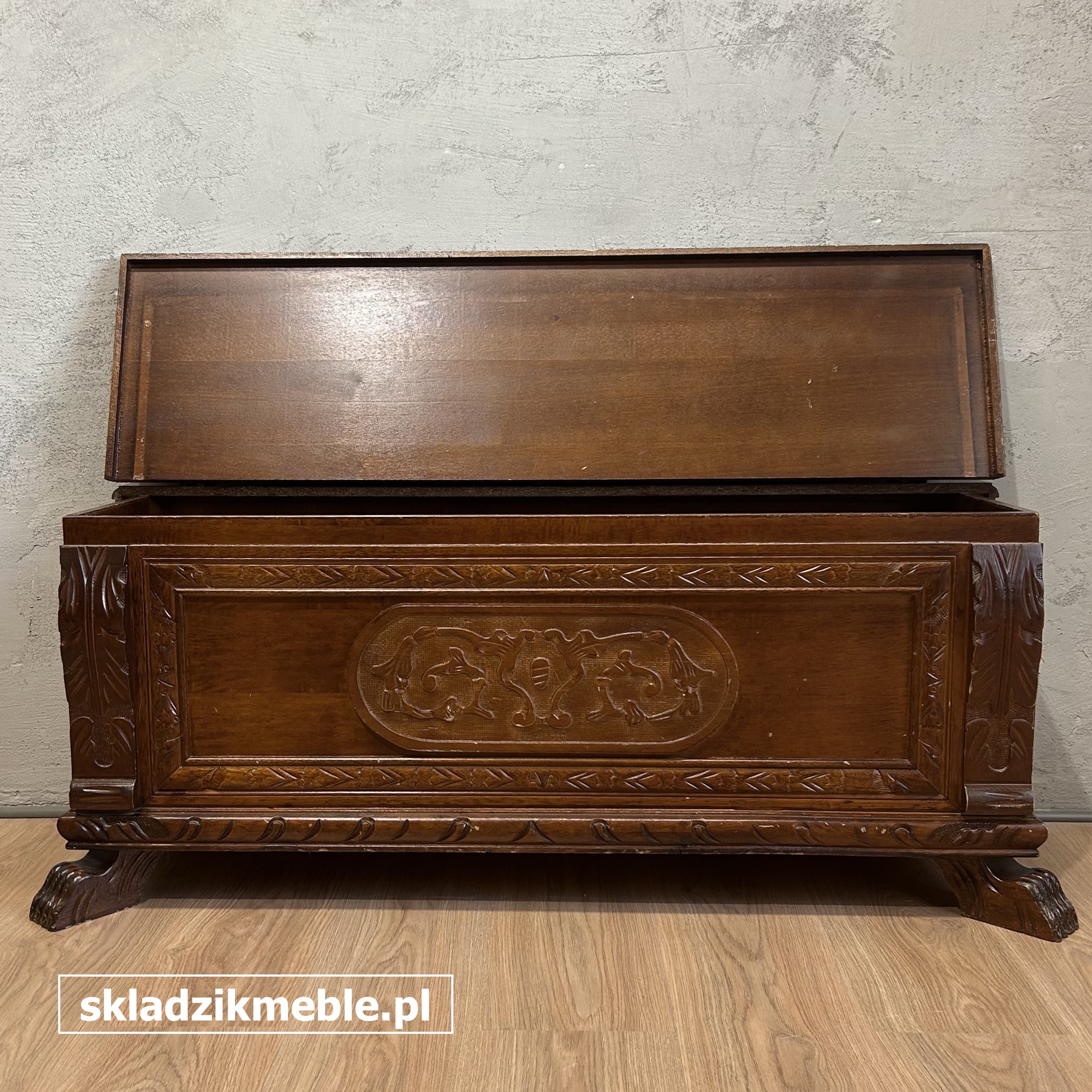 191025 RUSTYKALNA SKRZYNIA, KUFER, SIEDZISKO ZE SCHOWKIEM - obrazek 10