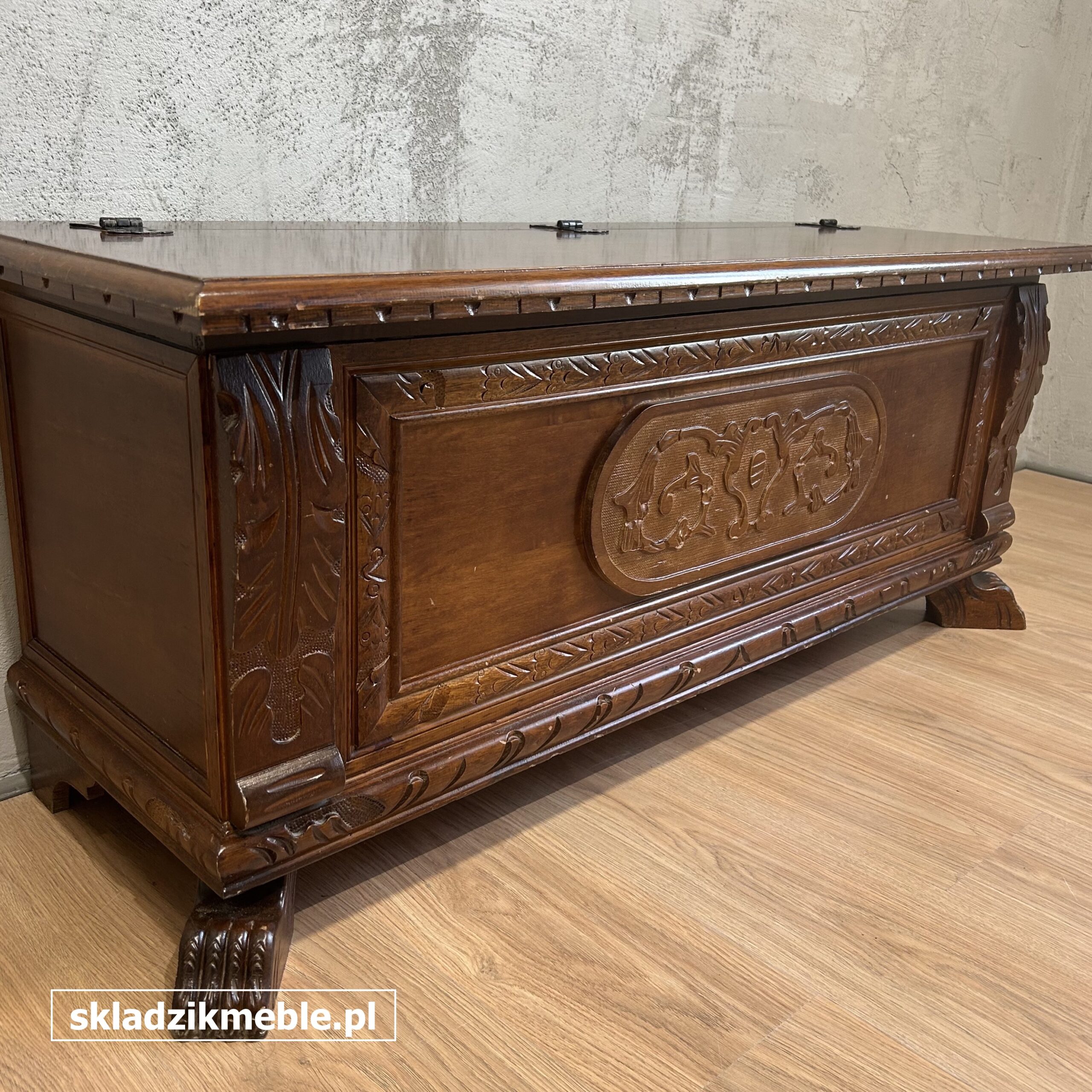 191025 RUSTYKALNA SKRZYNIA, KUFER, SIEDZISKO ZE SCHOWKIEM - obrazek 13