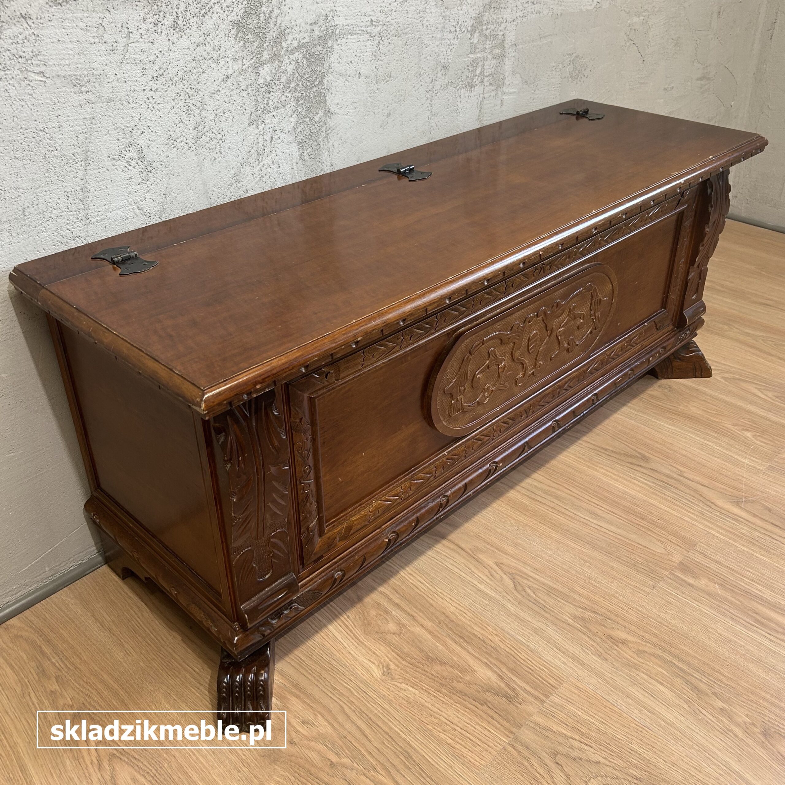 191025 RUSTYKALNA SKRZYNIA, KUFER, SIEDZISKO ZE SCHOWKIEM - obrazek 14