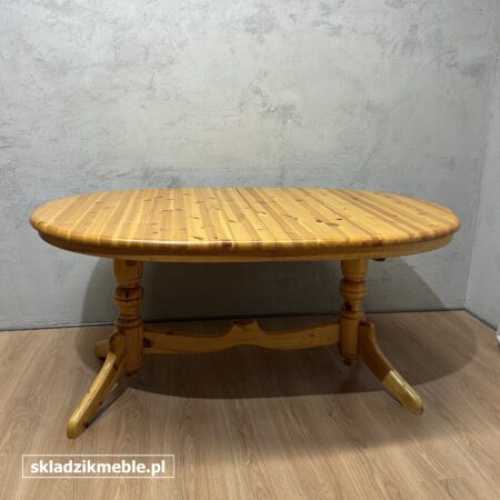 251025 STÓŁ SOSNOWY OWALNY, ROZKŁADANY DO 260 CM
