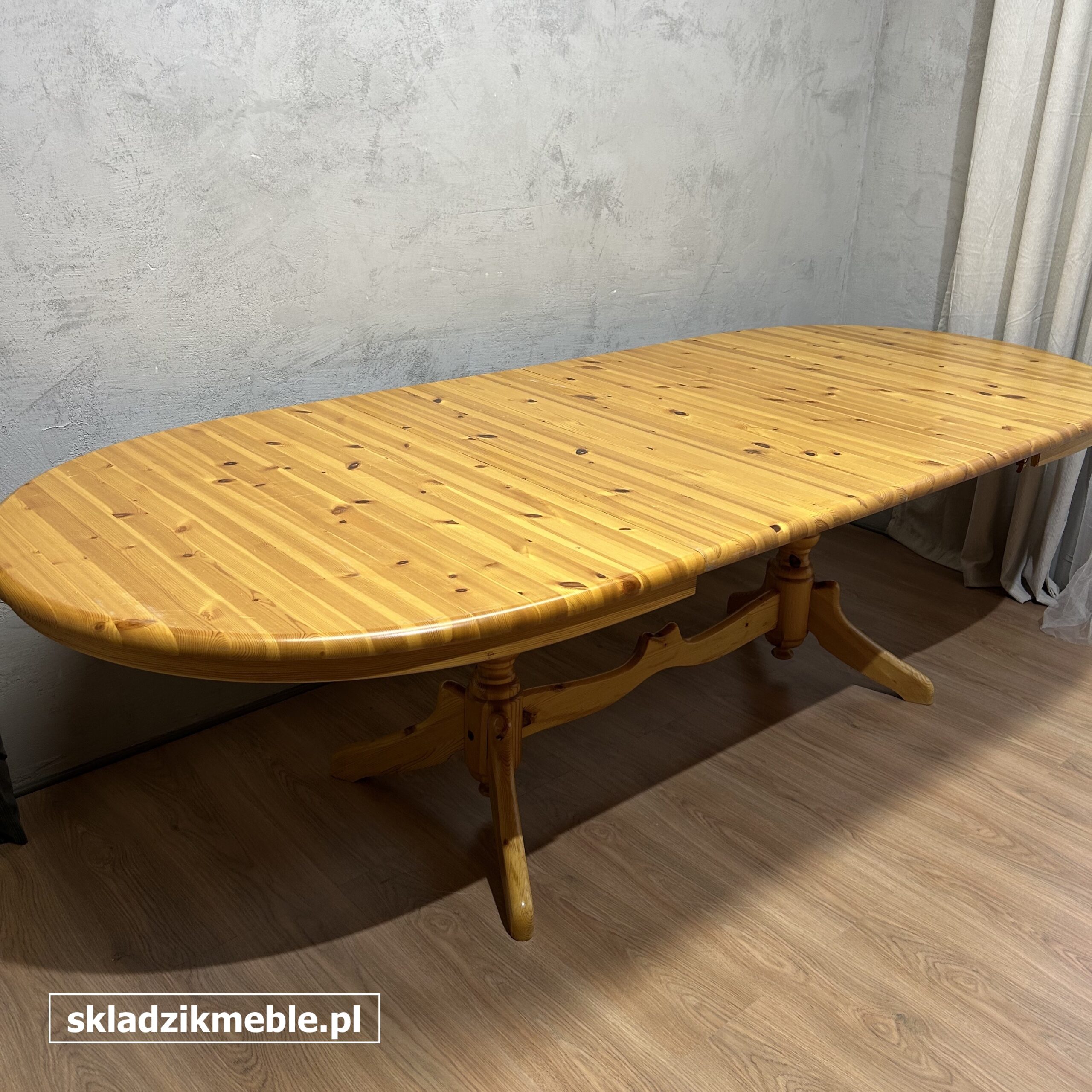 251025 STÓŁ SOSNOWY OWALNY, ROZKŁADANY DO 260 CM - obrazek 9