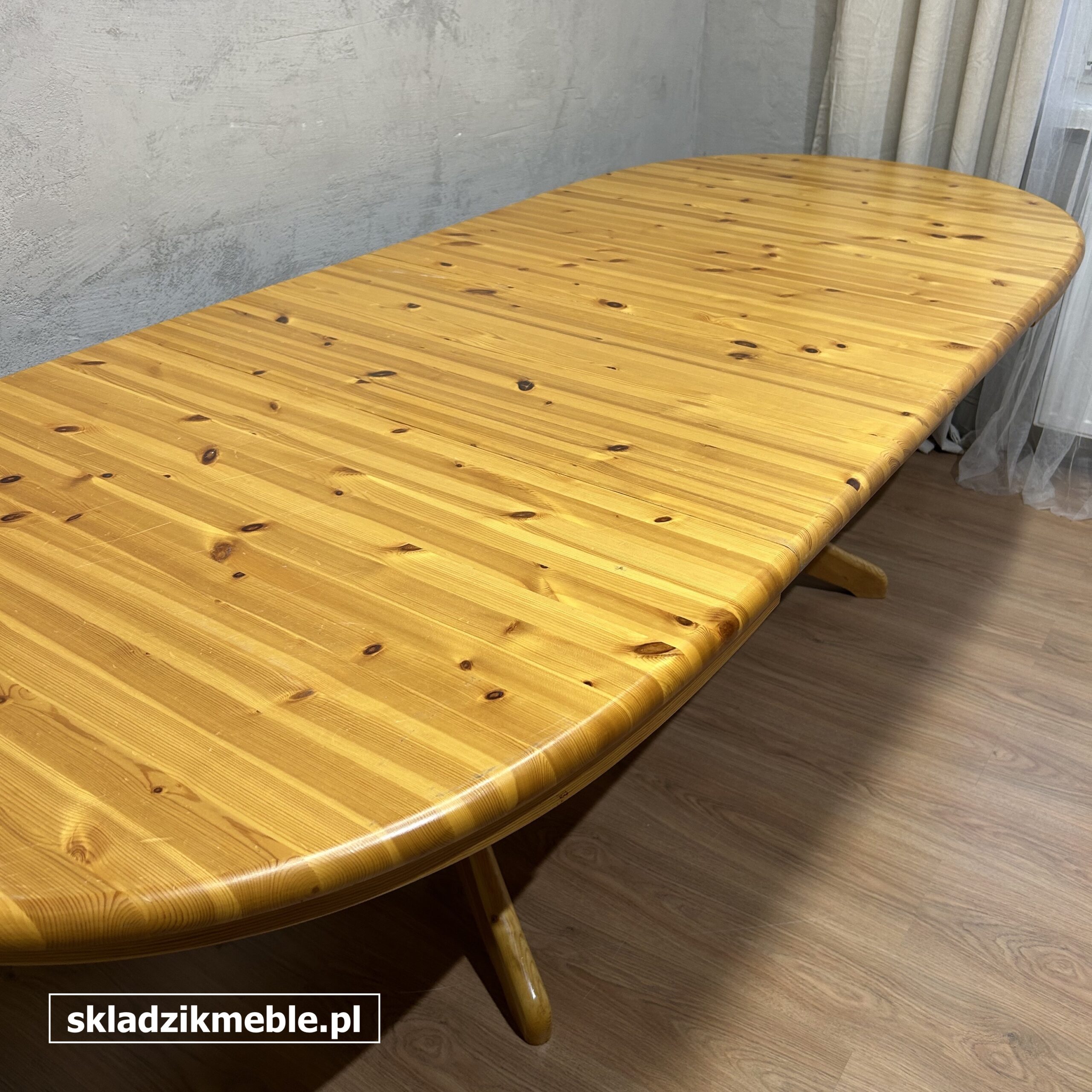 251025 STÓŁ SOSNOWY OWALNY, ROZKŁADANY DO 260 CM - obrazek 3