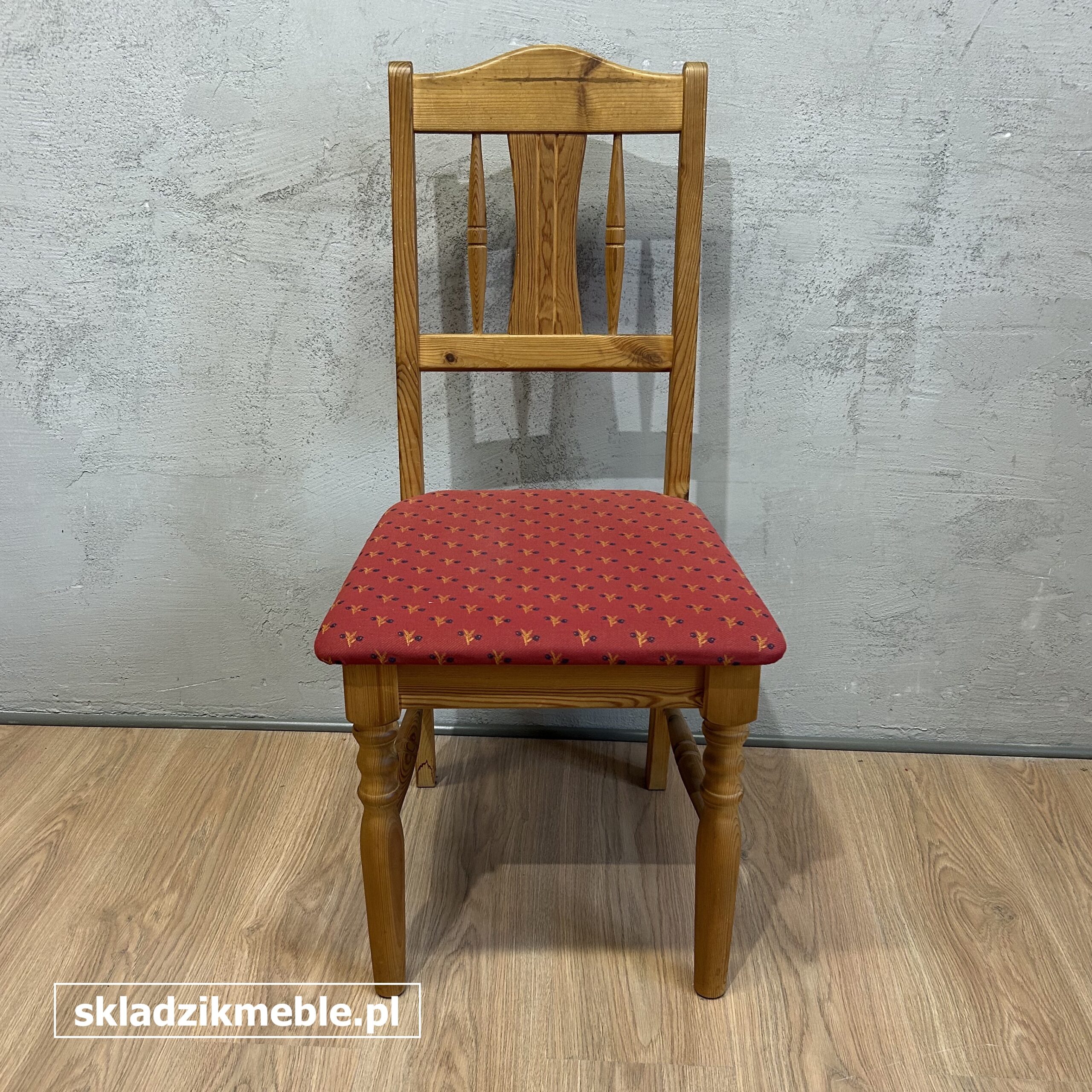 301025 KRZESŁO SOSNOWE, MIĘKKIE, TAPICEROWANE SIEDZISKO