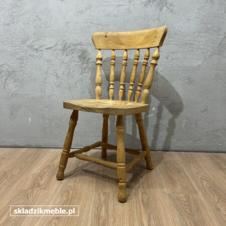 081225 SKANDYNAWSKIE KRZESŁO SOSNOWE, TOCZONE, SUROWE
