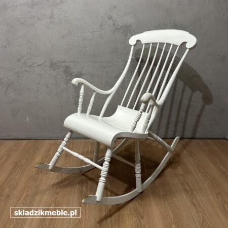 101225 FOTEL BUJANY, SOSNOWY, NA PŁOZACH, BIAŁY