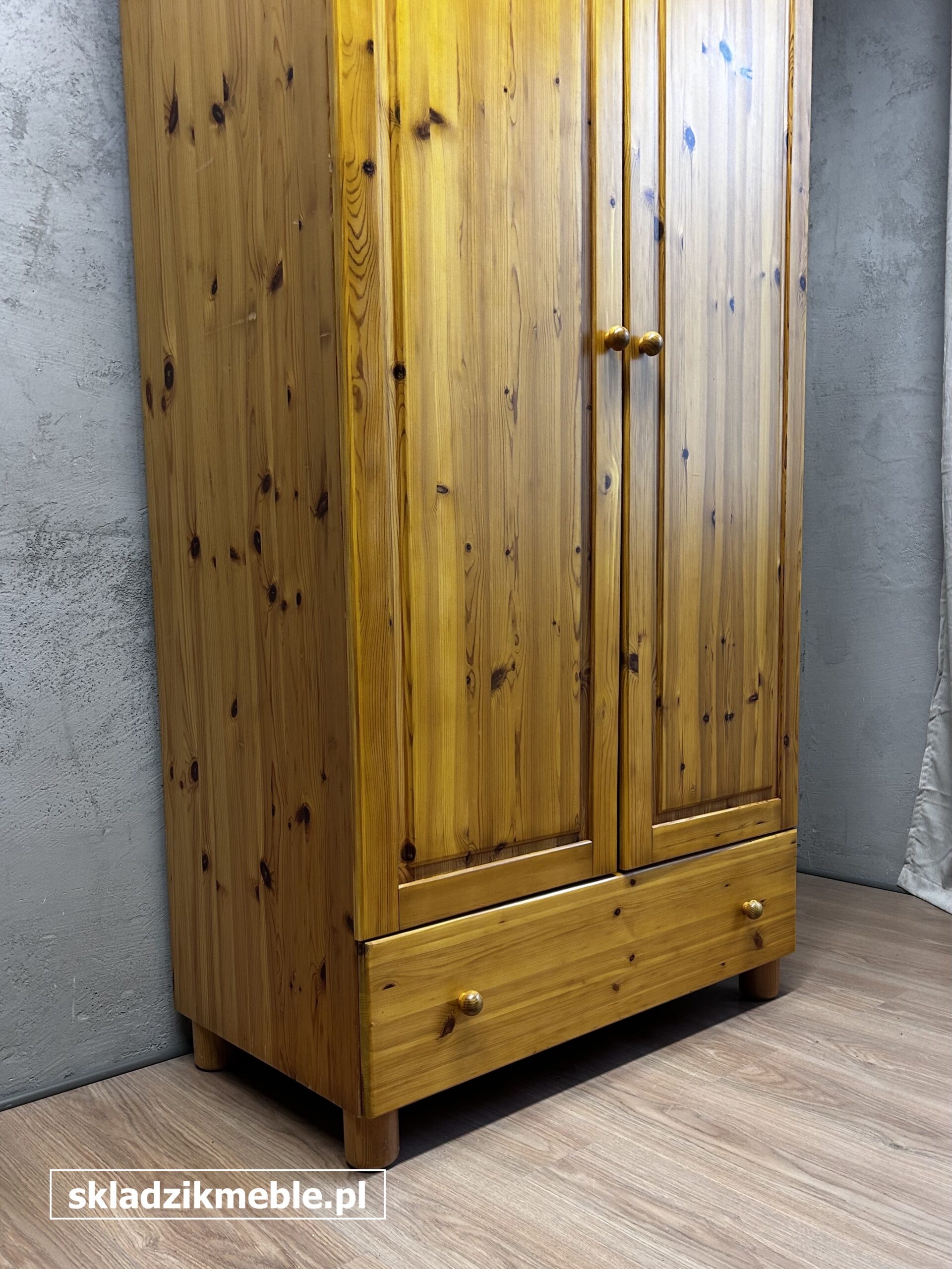 070226 DWUDRZWIOWA SZAFA SOSNOWA, GARDEROBA - obrazek 11