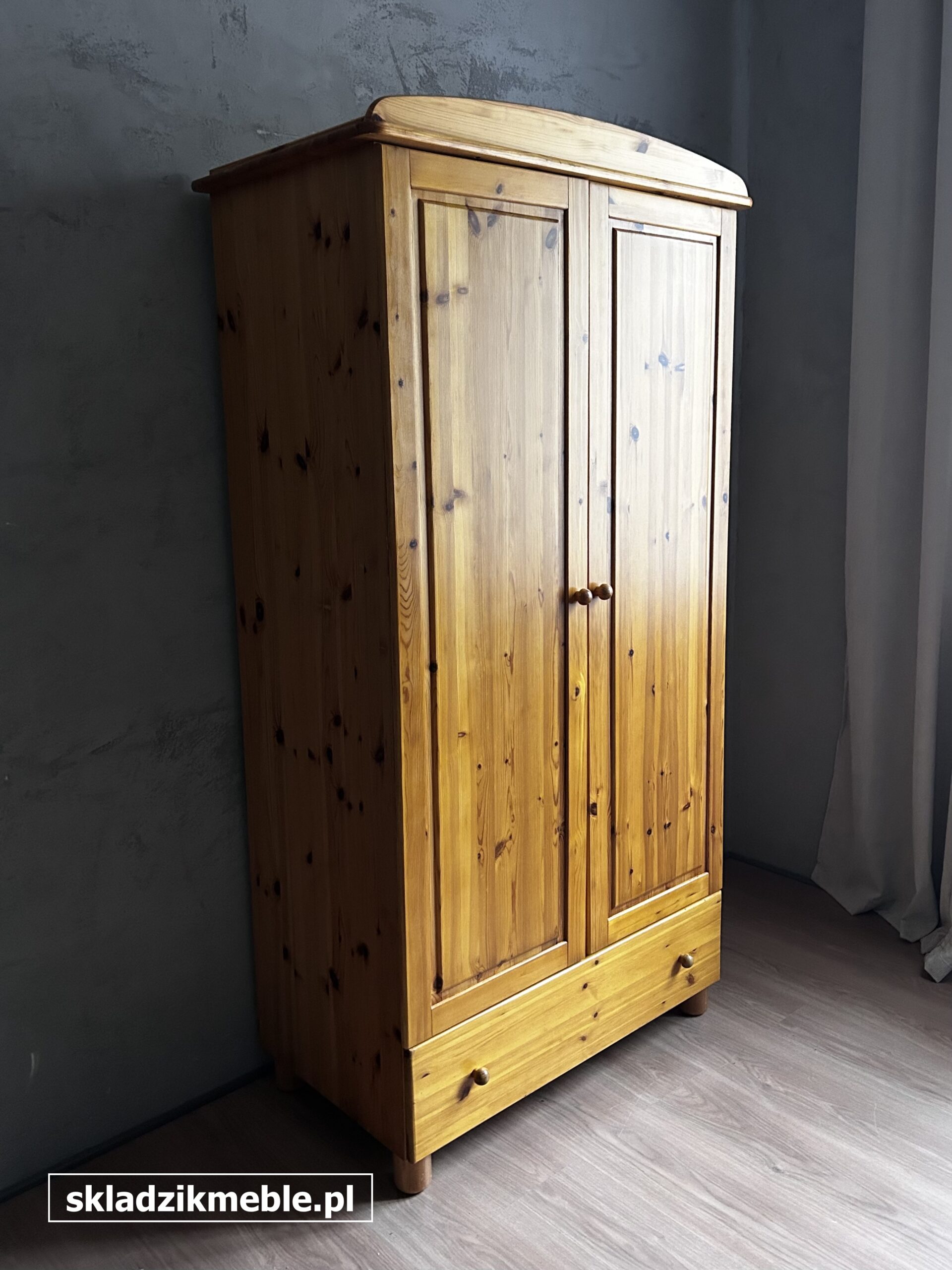 070226 DWUDRZWIOWA SZAFA SOSNOWA, GARDEROBA - obrazek 5