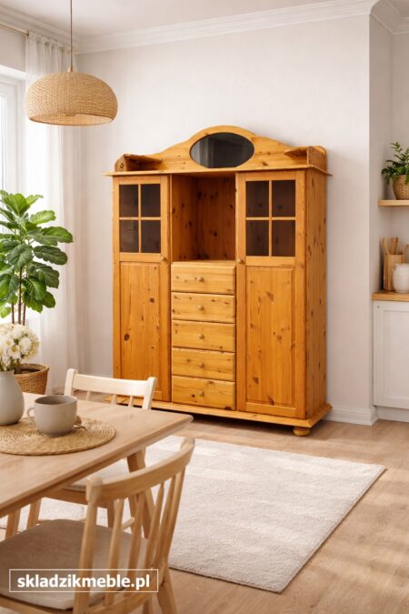 020226 WYSOKA KOMODA SOSNOWA, BIELIŹNIARKA, BAREK, BIBLIOTECZKA 
