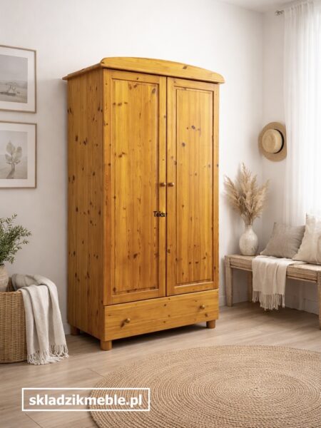 070226 DWUDRZWIOWA SZAFA SOSNOWA, GARDEROBA